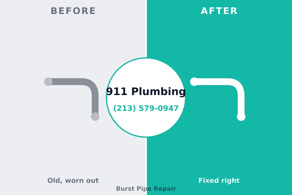 Before and after: plumbing repair Plymouth, WI